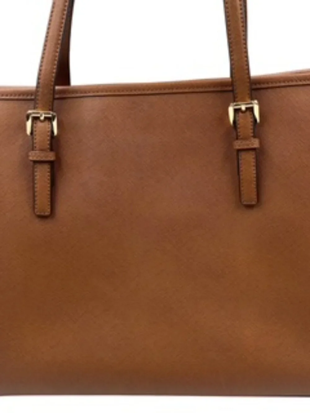 Michael Kors Brown Saffiano Leather Top-Zip Tote Bag.Professional purse